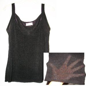 Black Sheer Lace Mesh Top by Oveja Negra Designer Silvia Sarti Made in Uruguay
